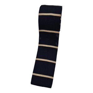 NWOT SPECTRE & CO Men's 100% Silk Knit Necktie DESIGNER Tie Blue Striped W:2.2"